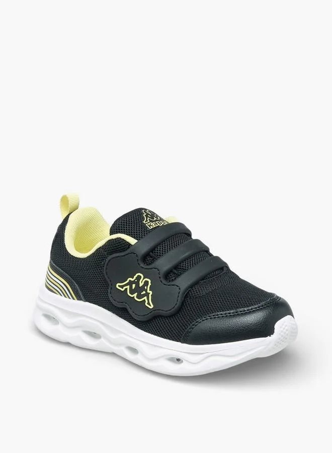 Kappa Low Top Sneakers With Hook & Loop Closure, Light-Up